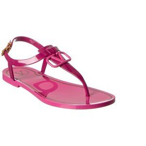 Valentino Vlogo Rubber Sandal, Pink
